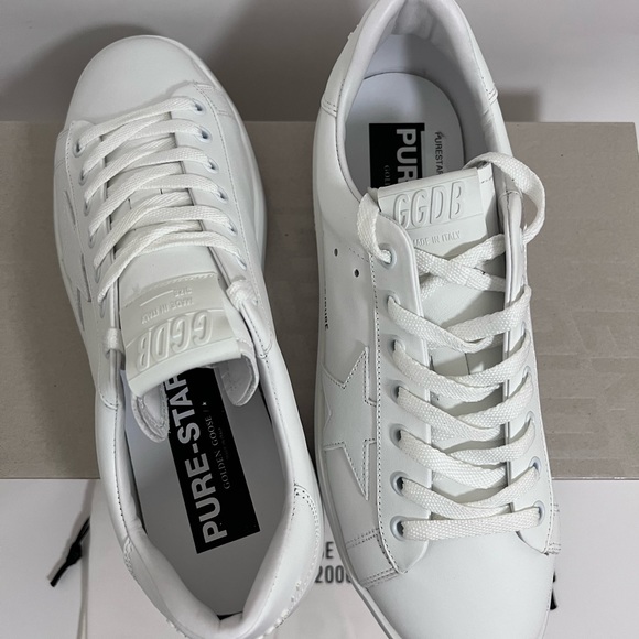Golden Goose Men’s Pure Star Optic White Sneakers size US 8 /EUR 41 Authentic - Picture 5 of 7